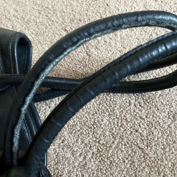 🔥SALE B. Makowsky Black leather Nolita Shopper Shoulder Bag - Picture 5 of 6